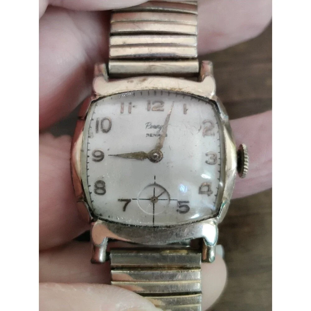 Vintage Penney By Benrus Watch 10k Rolled Gold Plated For Parts Or Repair